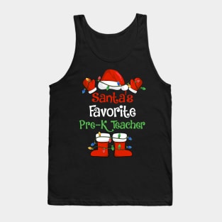 Santa's Favorite Pre-K Teacher Funny Christmas Pajamas Tank Top